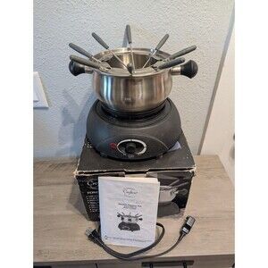 Crofton FG868 Electric Fondue Set 1.9 Qt 8 Forks Box Manual Tested Works